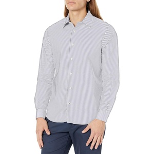 Nautica Men’s Navtech Striped Shirt(Bright White)