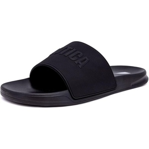 Nautica Men’s Open Toe Slide Sandals – Comfortable Indoor & Outdoor Shower Slippers(Black-lasal)