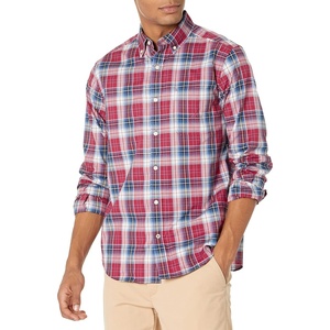 Nautica Men’s Plaid Poplin Shirt(Rusted Hull)