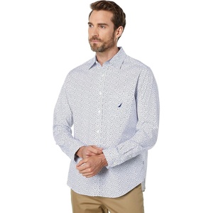 Nautica Men’s Printed Shirt(Bright White)
