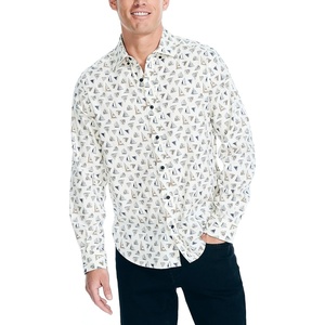Nautica Men’s Printed Shirt(Sail White)
