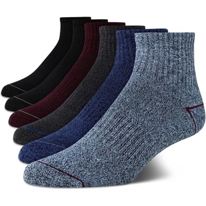 Nautica Men’s Quarter Cushioned Athletic Ankle Socks (6-Pack)(Blue/Burgundy/Black)