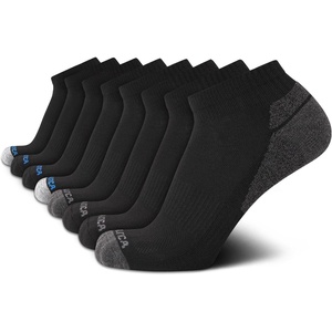 Nautica Mens Quarter Socks – 8 Pack Comfort Stretch Cushioned Moisture-Wicking Athletic Ankle Socks for Men (Sizes: 6-12.5)(All Black)