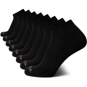Nautica Mens Quarter Socks – 8 Pack Comfort Stretch Cushioned Moisture-Wicking Athletic Ankle Socks for Men (Sizes: 6-12.5)(Black)