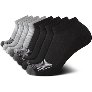 Nautica Mens Quarter Socks – 8 Pack Comfort Stretch Cushioned Moisture-Wicking Athletic Ankle Socks for Men (Sizes: 6-12.5)(Black/Grey)