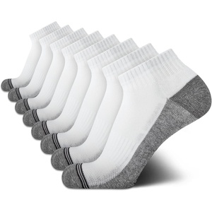Nautica Mens Quarter Socks – 8 Pack Comfort Stretch Cushioned Moisture-Wicking Athletic Ankle Socks for Men (Sizes: 6-12.5)(White/Grey)