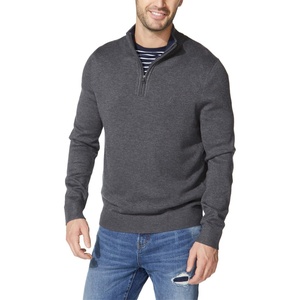 Nautica Men’s Quarter-Zip Sweater(Charcoal Heather)