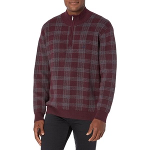 Nautica Men’s Quarter-Zip Sweater(Shipwreck Burgundy)