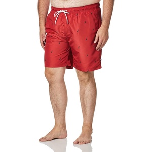 Nautica Men’s Quick Dry All Over J-Class Sailboat Print Swim Trunk(Nautica Red)