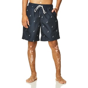 Nautica Men’s Quick Dry All Over J-Class Sailboat Print Swim Trunk(Navy)