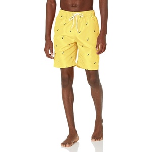 Nautica Men’s Quick Dry All Over J-Class Sailboat Print Swim Trunk(Sunfish Yellow Wintl)