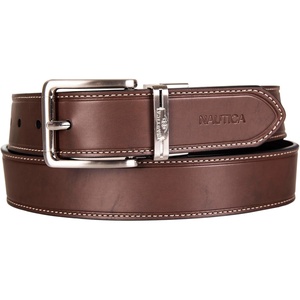 Nautica Men’s Reversible Leather Belt | 2-in-1 | Classic | Everyday | Business | Work | Dress | Casual | Metal Buckle(Casual Leather – Black/Brown)