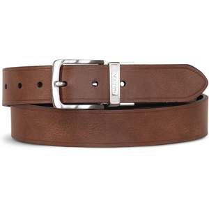 Nautica Men’s Reversible Leather Belt | 2-in-1 | Classic | Everyday | Business | Work | Dress | Casual | Metal Buckle(Engraved Keeper – Black/Brown)