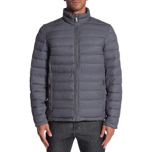 Nautica Men’s Reversible Quilted Puffer Jacket –Midweight Mechanical Stretch Winter Coat(Heather Grey)