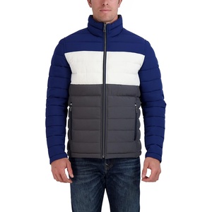 Nautica Men’s Reversible Quilted Puffer Jacket –Midweight Mechanical Stretch Winter Coat(Night Blue)