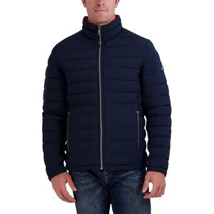 Nautica Men’s Reversible Quilted Puffer Jacket –Midweight Mechanical Stretch Winter Coat(Nvy/Red)