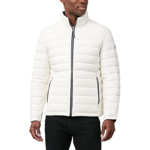 Nautica Men’s Reversible Quilted Puffer Jacket –Midweight Mechanical Stretch Winter Coat(Sail-cream)