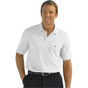 Nautica Men’s Short Sleeve Solid Deck Polo Shirt Shirt(Bright White)