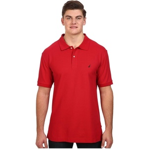 Nautica Men’s Short Sleeve Solid Deck Polo Shirt Shirt(Nautical Red)