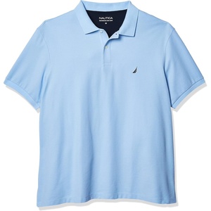 Nautica Men’s Short Sleeve Solid Deck Polo Shirt Shirt(Noon Blue)