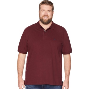 Nautica Men’s Short Sleeve Stretch Solid Deck Polo Shirt(Royal Burgundy/Red)