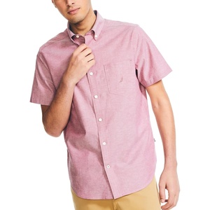 Nautica Men’s Short-Sleeve Oxford Shirt(Biking Red)