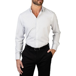 Nautica Men’s Slim Fit,(White -Dark Navy Anchors)