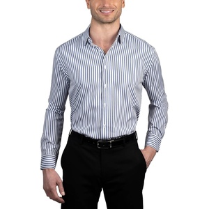 Nautica Men’s Slim Fit,(White and Navy Stripes)
