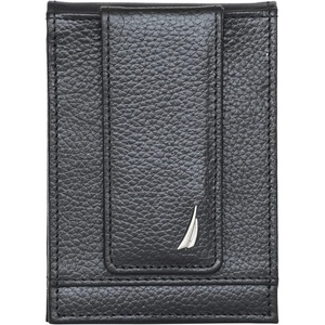 Nautica Men’s Slim Wallet | Card Case | RFID Blocking | ID Window | Minimalist | Lightweight | Genuine Leather(J-Class – Black)