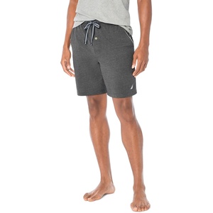 Nautica Men’s Soft Knit Elastic Waistband Sleep Lounge Short(Charcoal Heather)