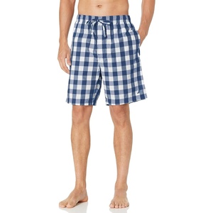 Nautica Men’s Soft Woven 100% Cotton Elastic Waistband Sleep Pajama Short(Blue Depths)