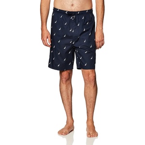 Nautica Men’s Soft Woven 100% Cotton Elastic Waistband Sleep Pajama Short(Maritime Navy)