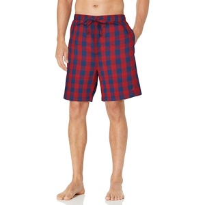 Nautica Men’s Soft Woven 100% Cotton Elastic Waistband Sleep Pajama Short(Nautica Red)