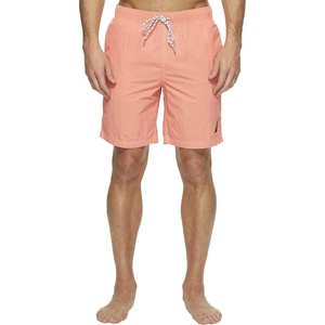 Nautica Men’s Solid Quick Dry Classic Logo Swim-Trunk(Pale Coral)