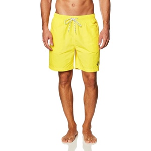 Nautica Men’s Solid Quick Dry Classic Logo Swim-Trunk(Sunfish Yellow)