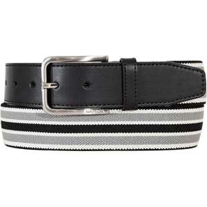 Nautica Men’s Stretch Belt | Elastic | Adjustable | Classic | Everyday | Business | Work | Casual | Metal Buckle(Stretch Webbing – Black/Grey)