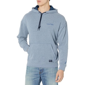 Nautica Men’s Sustainably Crafted Logo Hoodie(Deep Anchor Heather)