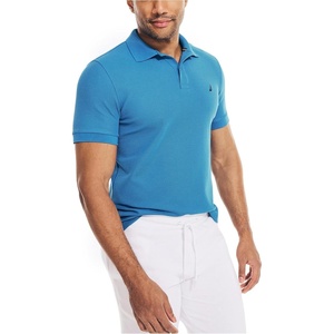 Nautica Mens Sustainably Crafted Performance Deck Polo(Spinner Blue)