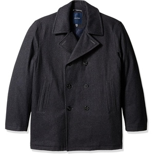 Nautica Men’s Wool Blend Peacoat – Double-Breasted Winter Coat, Regular, Big & Tall Sizes(Char Gray)