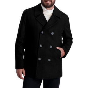 Nautica Men’s Wool Blend Peacoat – Double-Breasted Winter Coat, Regular, Big & Tall Sizes(Eb Blk)