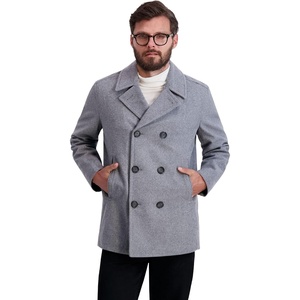 Nautica Men’s Wool Blend Peacoat – Double-Breasted Winter Coat, Regular, Big & Tall Sizes(Ltgrey)