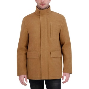 Nautica Men’s Wool Jacket – Diamond Quilted Lining, Polyfill Insulation, Snap & Zip Closure(Caviar Black)