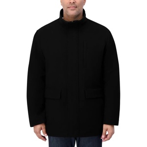Nautica Men’s Wool Jacket – Diamond Quilted Lining, Polyfill Insulation, Snap & Zip Closure(Onyx)