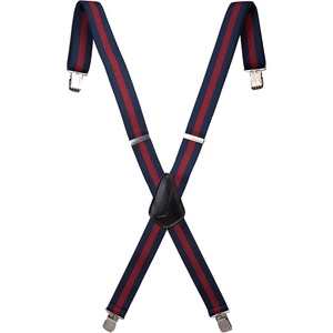 Nautica Men’s X-Back 1.5″ Fully Adjustable Striped Jeans Suspender with Signature Clips(Navy)