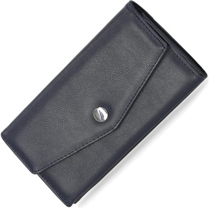 Nautica Money Manager Womens Slim RFID Blocking Wallet, Small Bifold Credit Card Holder with Zipper Coin Pocket and ID Window(Black (V-Flap))