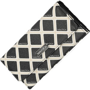 Nautica Money Manager Womens Slim RFID Blocking Wallet, Small Bifold Credit Card Holder with Zipper Coin Pocket and ID Window(Black/Bone)