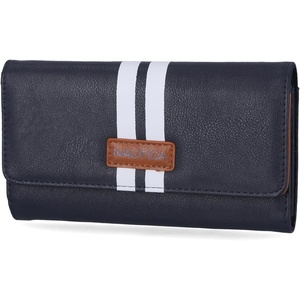 Nautica Money Manager Womens Slim RFID Blocking Wallet, Small Bifold Credit Card Holder with Zipper Coin Pocket and ID Window(Indigo Racing Stripe)