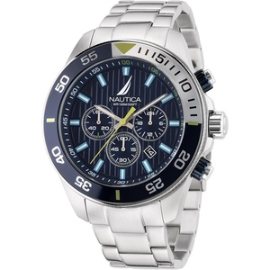 Nautica One Men’s Watch(Silver/Blue/Silver)