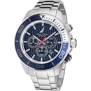 Nautica One Men’s Watch(Silver/White/Silver)