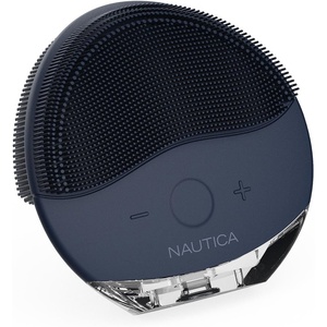 Nautica PC110 Dual-Sided Sonic Silicone Face Scrubber with USB Charging & LED Indicator – Waterproof, Rechargeable Face Exfoliator Brush with Sonic Technology for Deep Cleansing(Navy)